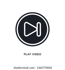 play video isolated icon. simple element illustration from photography concept icons. play video editable logo sign symbol design on white background. can be use for web and mobile