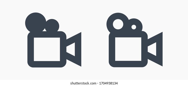 Play video line vector minimalistic icon. Movie symbol. Multimedia camera silhouette icon for web design. Player film flat icon for app design. Media social sign minimal flat linear icons
