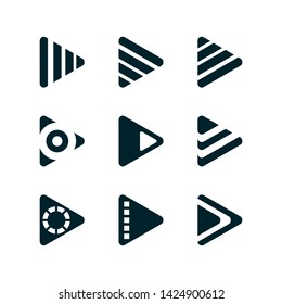 Play video logo icon set template design