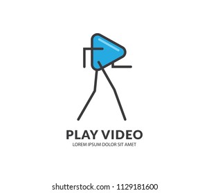 play video logo vector