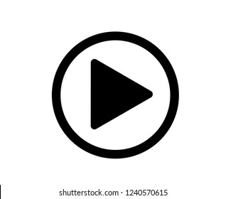 Play video or play media flat icon for apps and websites
