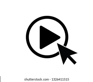Play video or play media flat icon for apps and websites