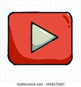 Play video or play media flat icon