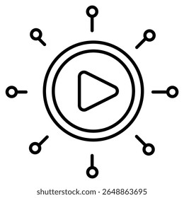 Play video or play media flat icon for apps and websites