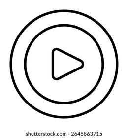 Play video or play media flat icon for apps and websites