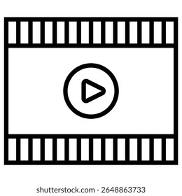 Play video or play media flat icon for apps and websites