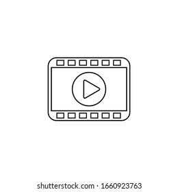 Play video modern line icon strip vector isolated on white background