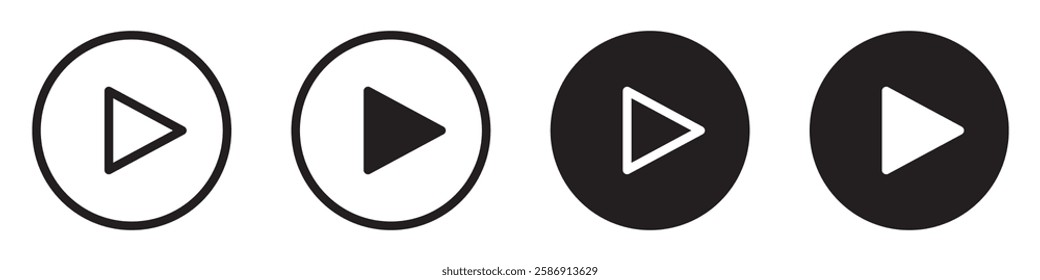 Play video player icon set