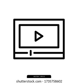 Play Video Player  Icon Vector Illustration Logo Template