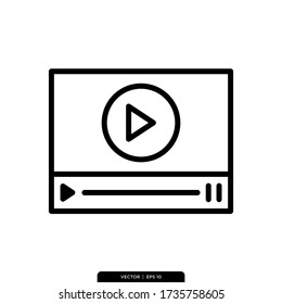 Play Video Player  Icon Vector Illustration Logo Template