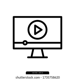 Play Video Player  Icon Vector Illustration Logo Template