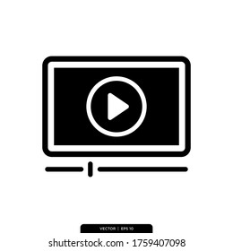 play video Player Icon Vector Illustration Logo Template 