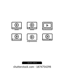 Play video Player Icons vector logo template in trendy style