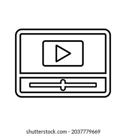 Play, video, player line icon. Outline vector.