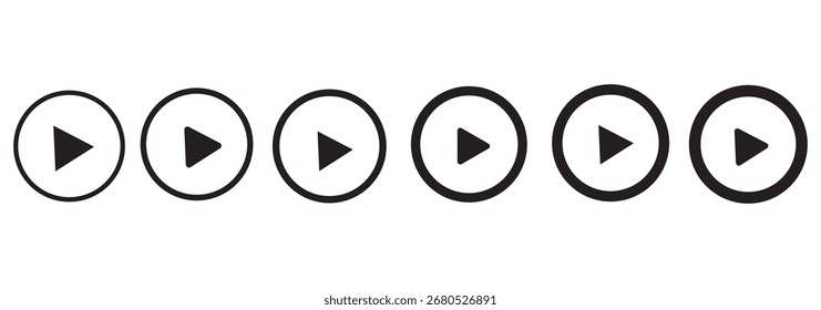 Play video red button icon, sign isolated on white background. Trendy circle play button icon in flat style.