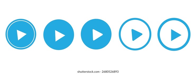 Video Icono de Botón rojo, signo aislado en el fondo blanco. Icono de Botón de juego de círculo de moda en estilo plano.