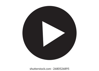Video Icono de Botón rojo, signo aislado en el fondo blanco. Icono de Botón de juego de círculo de moda en estilo plano.
