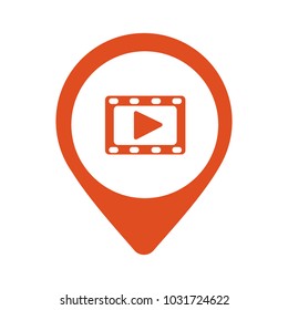 Play video red square pointer web vector icon