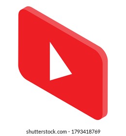 Wiedergeben des Videofernsymbol. Isometrisch wiedergegeben Video-Remote-Vektorsymbol für Webdesign einzeln auf weißem Hintergrund