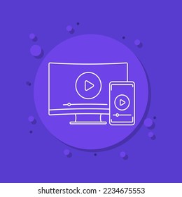 reproducir vídeo, espejado de pantalla con un icono de TV y línea telefónica