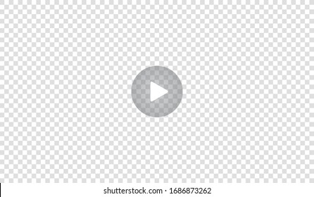 Play video sign or button vector. Transparent Play button isolated on transparent background. Vector.