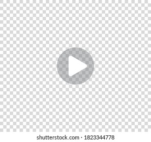 Play video sign or button vector. Transparent Play button isolated on transparent background. Vector.