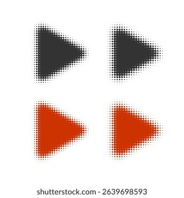 Play Video Sign Halftone Effect Gradient Vector Illustration set