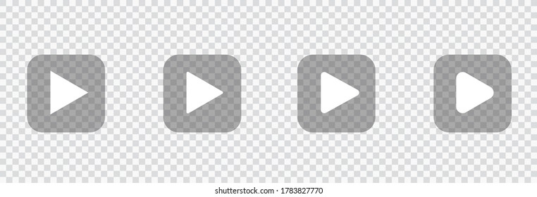 Play video sign. Play sign vector isolated on transparent background. Vector illustration