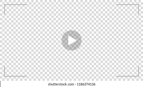 Play video sign vector on transparent background with opasity play button.