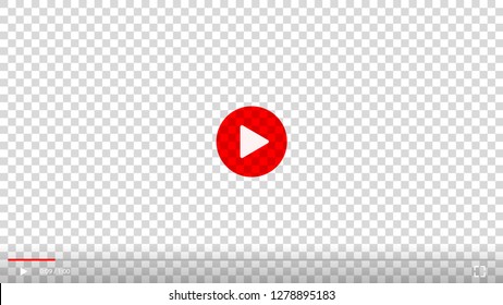 Play video sign vector on transparent background.