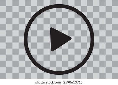 Play video sign vector on transparent background.