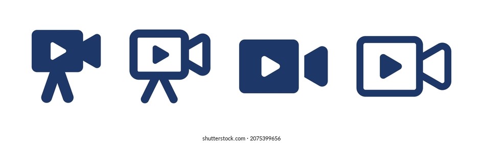 Wiedergeben von Videosymbolen. Bildkamera-Icon-Set.