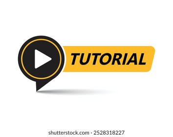 Play video tutorials icon in flat style. Education software vector illustration on isolated background. Webinar training sign business concept.