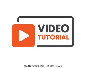 Play video tutorials icon in flat style. Education software vector illustration on isolated background. Webinar training sign business concept.