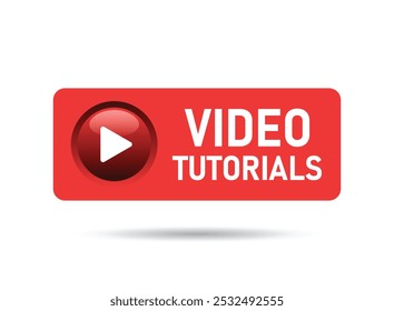 Ícone reproduzir tutoriais em vídeo em estilo simples. Ilustração vetorial de software educacional em fundo isolado. Conceito de negócio de sinal de treinamento de Webinar.