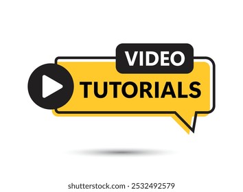 Play video tutorials icon in flat style. Education software vector illustration on isolated background. Webinar training sign business concept.