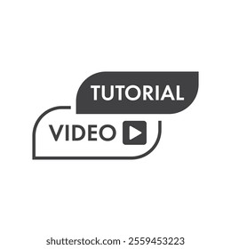 Play video tutorials icon in flat style. Education software vector illustration on isolated background. Webinar training sign business concept.