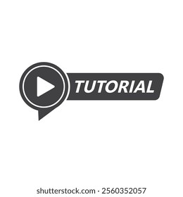 Play video tutorials icon in flat style. Education software vector illustration on isolated background. Webinar training sign business concept.