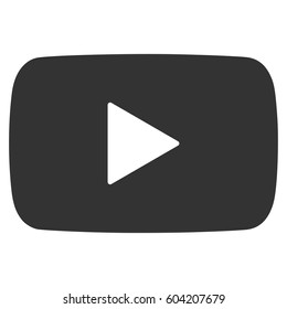 Play Video vector icon. Flat gray symbol. Pictogram is isolated on a white background. Designed for web and software interfaces.