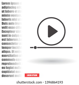 Play Video vector icon. lorem ipsum Flat Design JPG