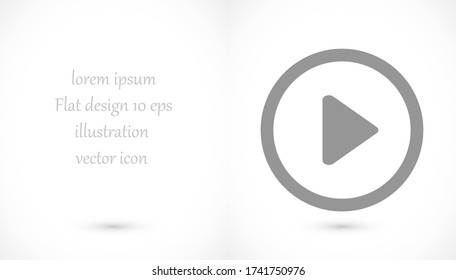 Play Video vector icon. lorem ipsum Flat Design JPG