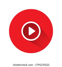 Icono del vector de reproducción de vídeo. lorem ipsum Flat Design JPG