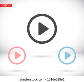 Play Video vector icon. lorem ipsum Flat Design JPG
