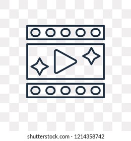 Play video vector outline icon isolated on transparent background, high quality linear Play video transparency concept can be used web and mobile