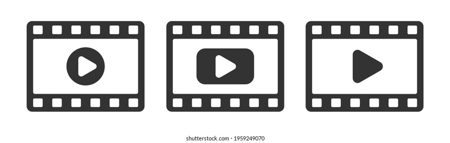 Play video vector set icon