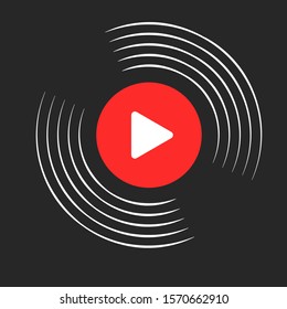 play vinyl record music vector with black background