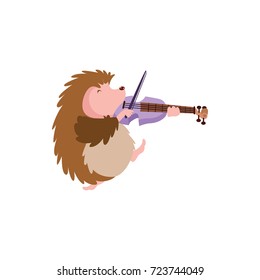 Play Violin Cartoon Vector Illustrator