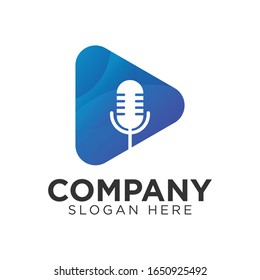 Play voice logo design template