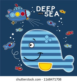 play with whales,vector animal illustration