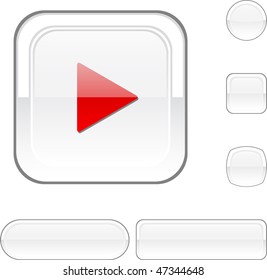 Reproducir botones blancos. Ilustración vectorial.